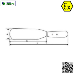 Kıvılcım Çıkarmaz Ex-Proof 25 x 145mm / 260mm Geniş Bıçak Spatula