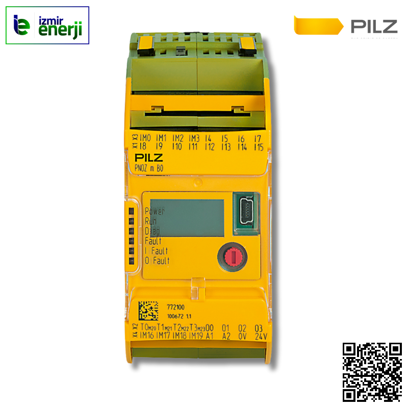 PNOZ m B0 PNOZmulti 2 emniyetli küçük kontrolörler, temel ünite, genişletilebilir, 20 emniyetli dijital giriş,4 emniyetli yarı iletken çıkışı. Güvenlik Role