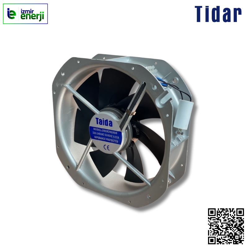 Tidar-Taida Fan 280x80 Mtl Slv 220 Kablolu