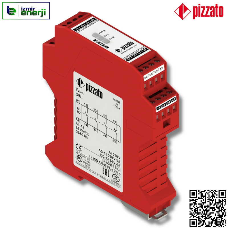 Pizzato CS AR-05M024 Güvenlik modülü 3NA+1NK, kategori 4