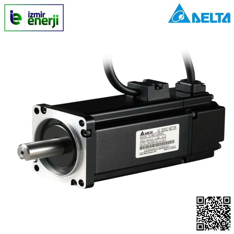 ECMA Serisi 17 Bit 3000rpm Frenli 0.64 Nm, 60mm flanş, 14mm şaft Servo Motor