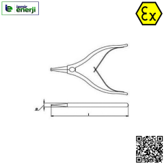 Kıvılcım Çıkarmaz Ex-Proof 9 x 180 mm Dış Sekman Pensesi