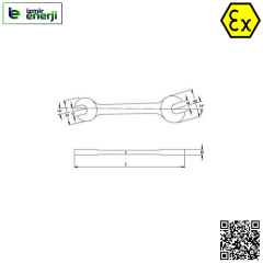 Kıvılcım Çıkarmaz 11 x 14mm Ex-Proof Açık İki Ağız Anahtarlar