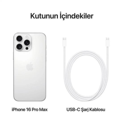 APPLE iPhone 16 Pro Max 512GB Beyaz Titanium Cep Telefonu MYX13TU/A (Apple TÜRKİYE Garantili)