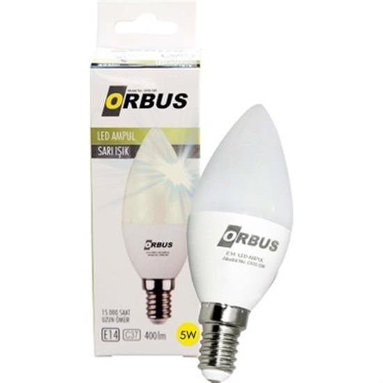 5942 ORBUS ORB-5WS C37 E14 5W 400 Lümen Sarı Işık Tasarruflu Ampül