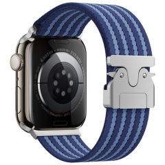 APPLE Watch 42mm 44mm 45mm 46mm 49mm Mavi KRD-133 Naylon Kumaş Hasır Örgülü Kordon ZORE