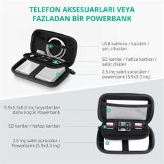 UGREEN 40707 LP128 2.5'' Harici Harddisk Çantası (Çift Katmanlı, Darbe ve Suya Dayanıklı)