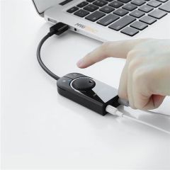 UGREEN 40964 CM129 Harici USB Ses Kartı Kablolu 15cm Kumanda Paneli OTG Desteği Geniş Uyumluluk