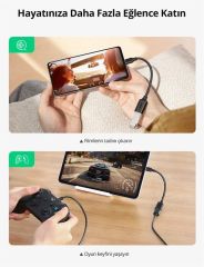 UGREEN 30701 USB-C to USB 3.0 OTG Dönüştürücü Adaptör 5GB/s Hızlı Veri Aktarımı 0.15metre Siyah