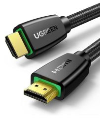 UGREEN 40412 HDMI Kablo 4K 18GB/s HDMI 2.0 Örgülü Görüntü ve Ses Aktarma Kablosu Siyah 5metre