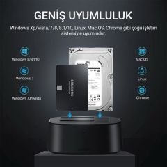 UGREEN 50742 USB Type-C 3.1 Gen2 2.5'' HDD SSD Dual Dock Station Alüminyum Harici Disk Kutusu