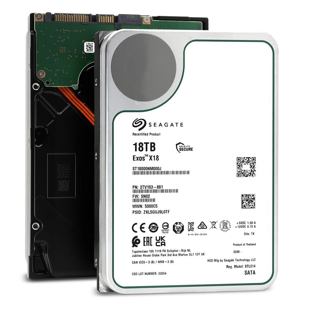 SEAGATE Exos EnterPrise X18 18TB 7200rpm 256MB Sata3 3.5'' Harddisk (ST18000NM000J)