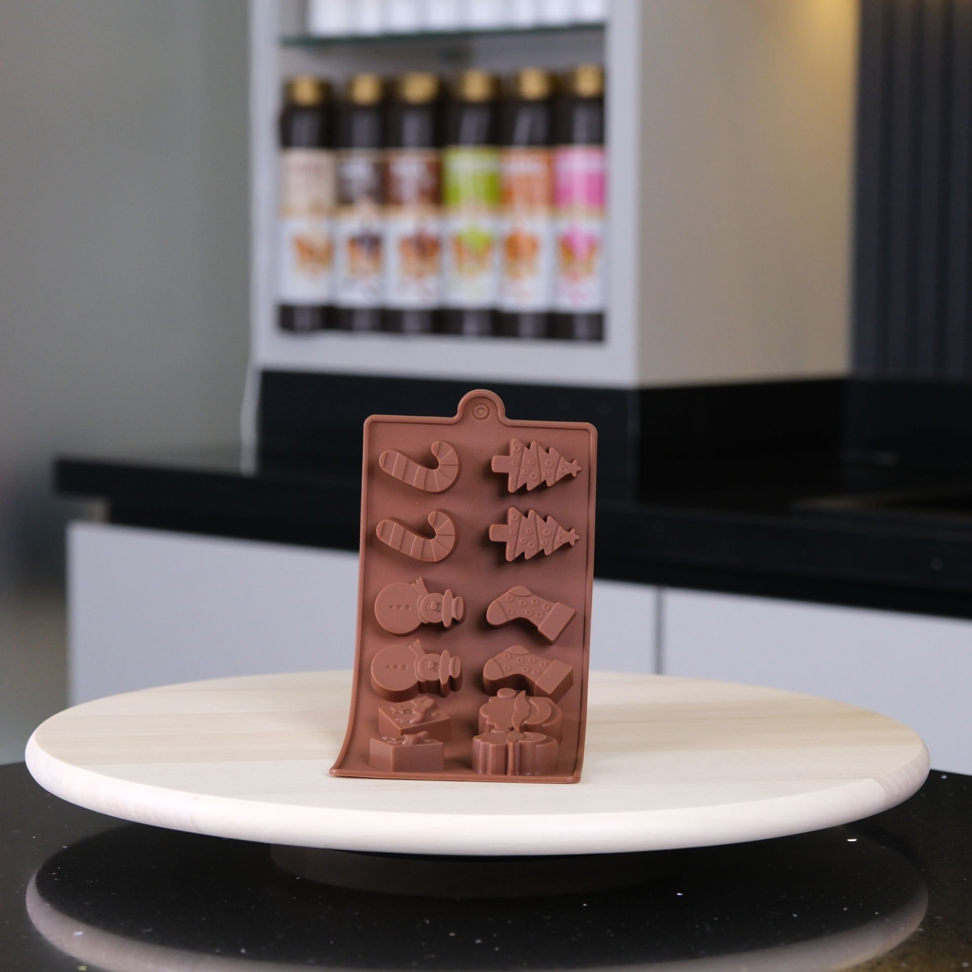 12'Li Yılbaşı Desenli Silikon Çikolata Kalıbı