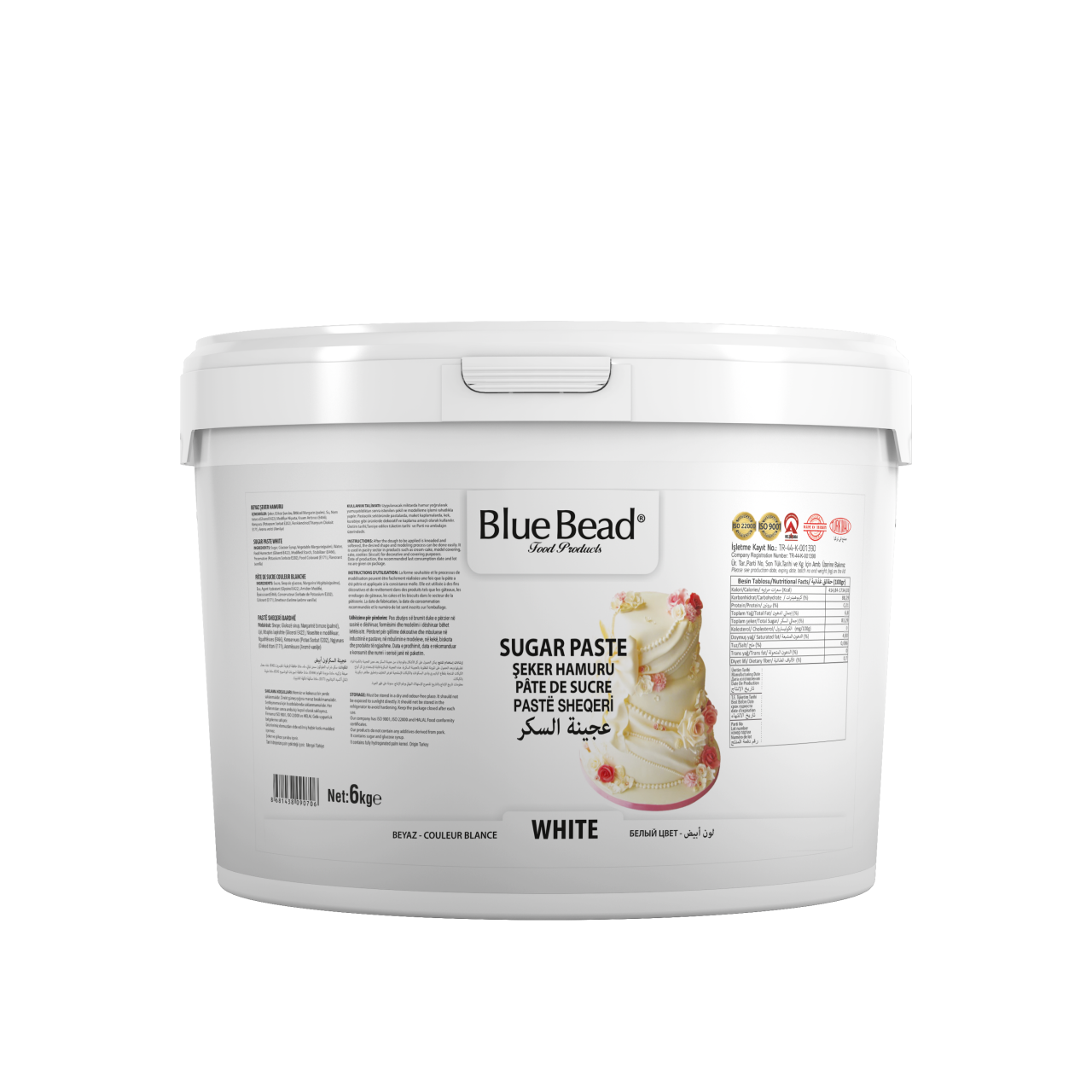 Blue Bead Şeker Hamuru Beyaz 6 KG