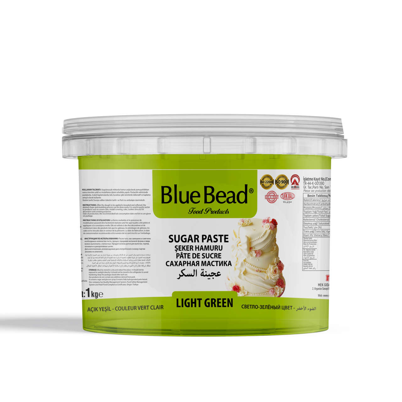 Blue Bead Şeker Hamuru Açık Yeşil 1 KG