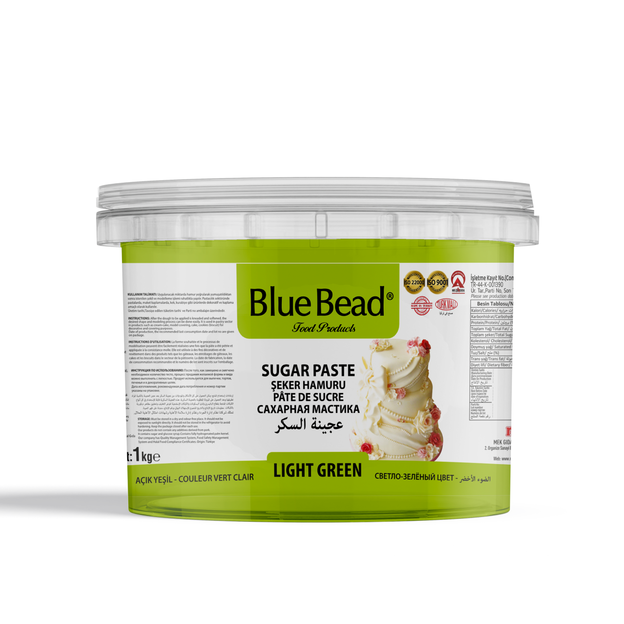 Blue Bead Şeker Hamuru Açık Yeşil 1 KG