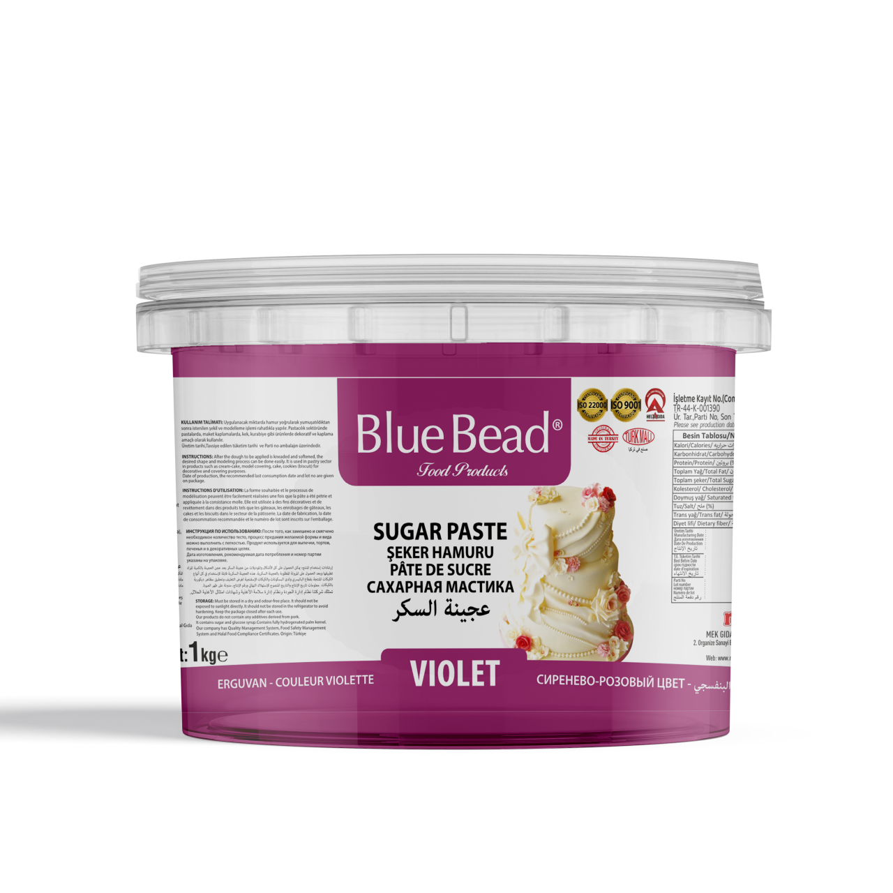 Blue Bead Şeker Hamuru Erguvan 1 KG