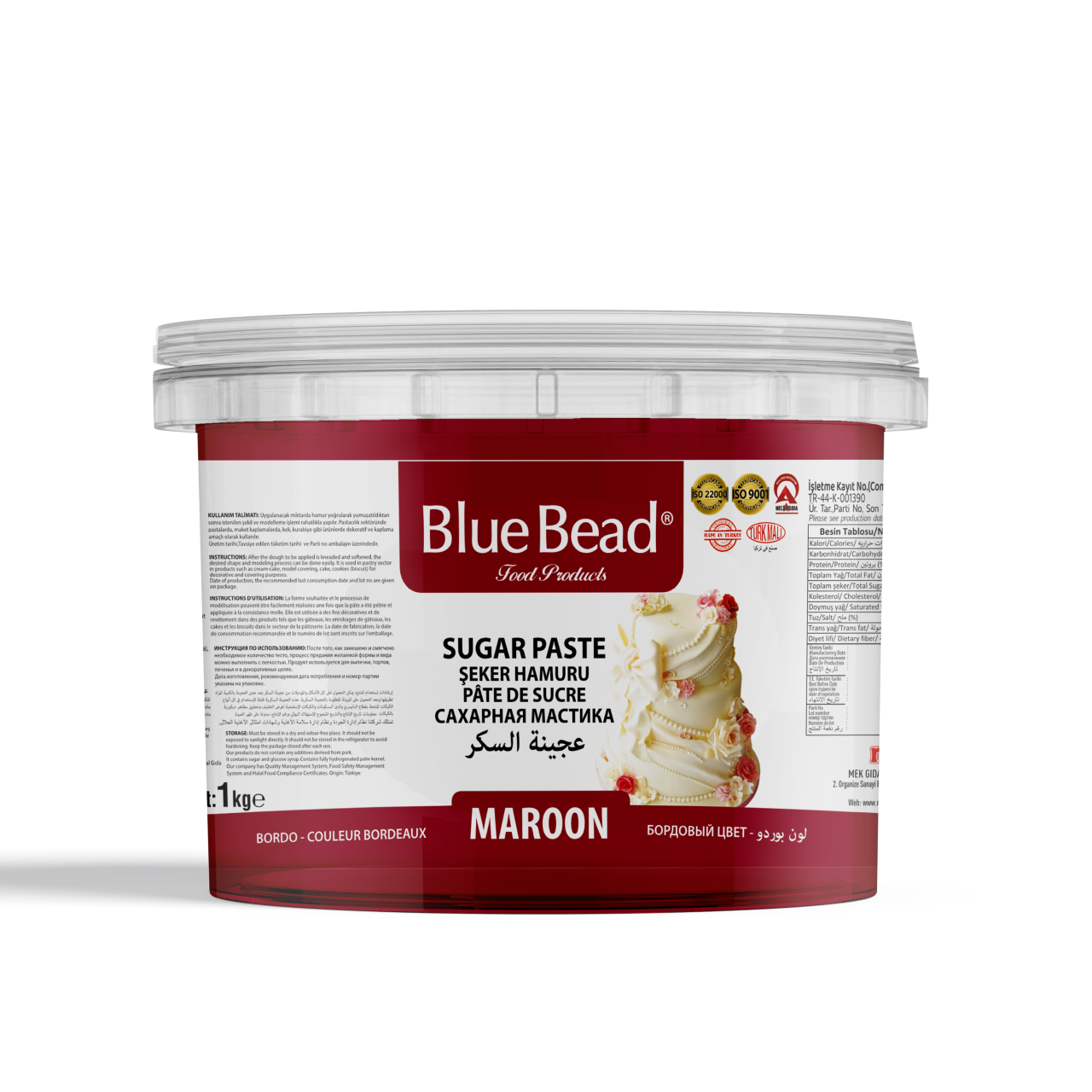 Blue Bead Şeker Hamuru Bordo 1 KG