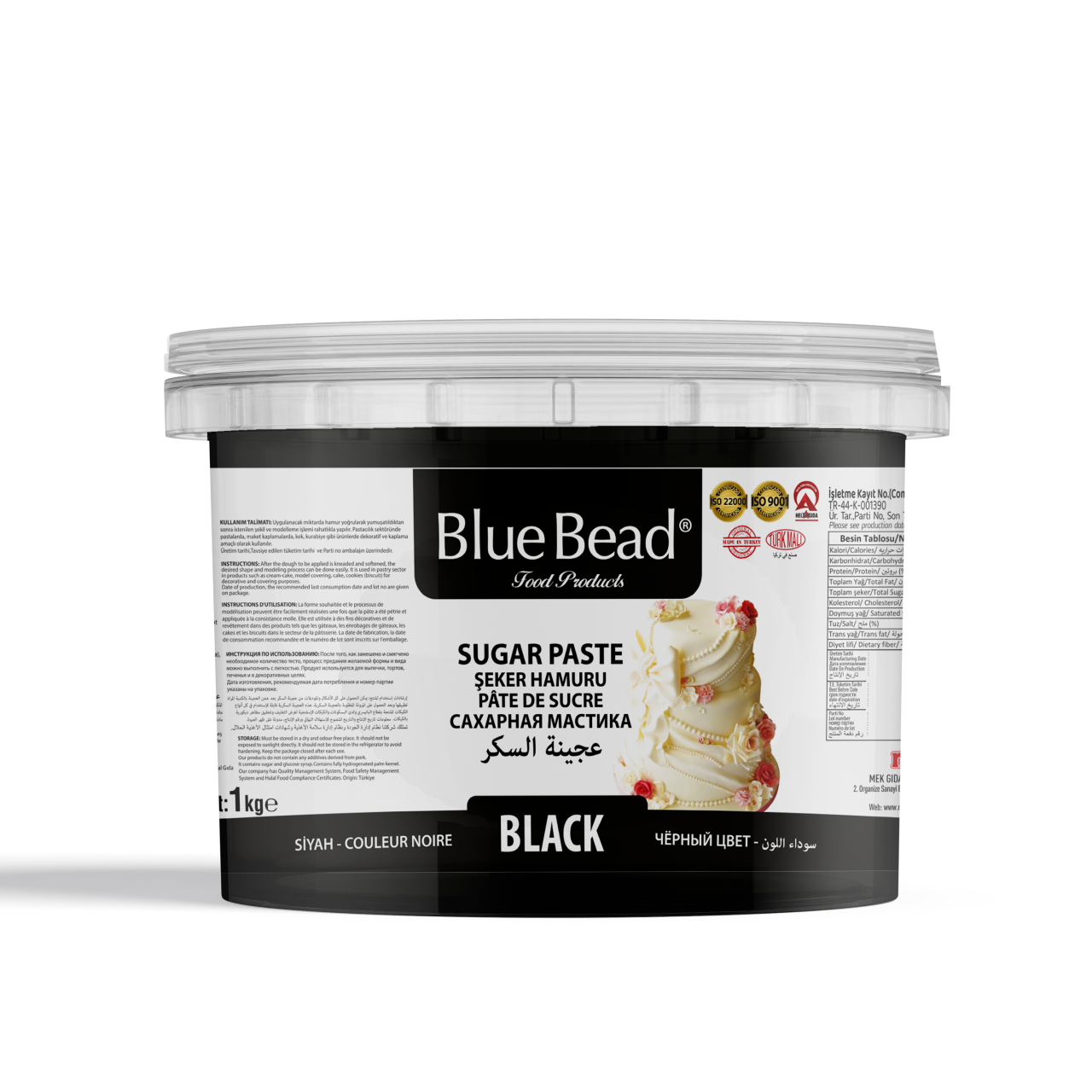 Blue Bead Şeker Hamuru Siyah 1 KG