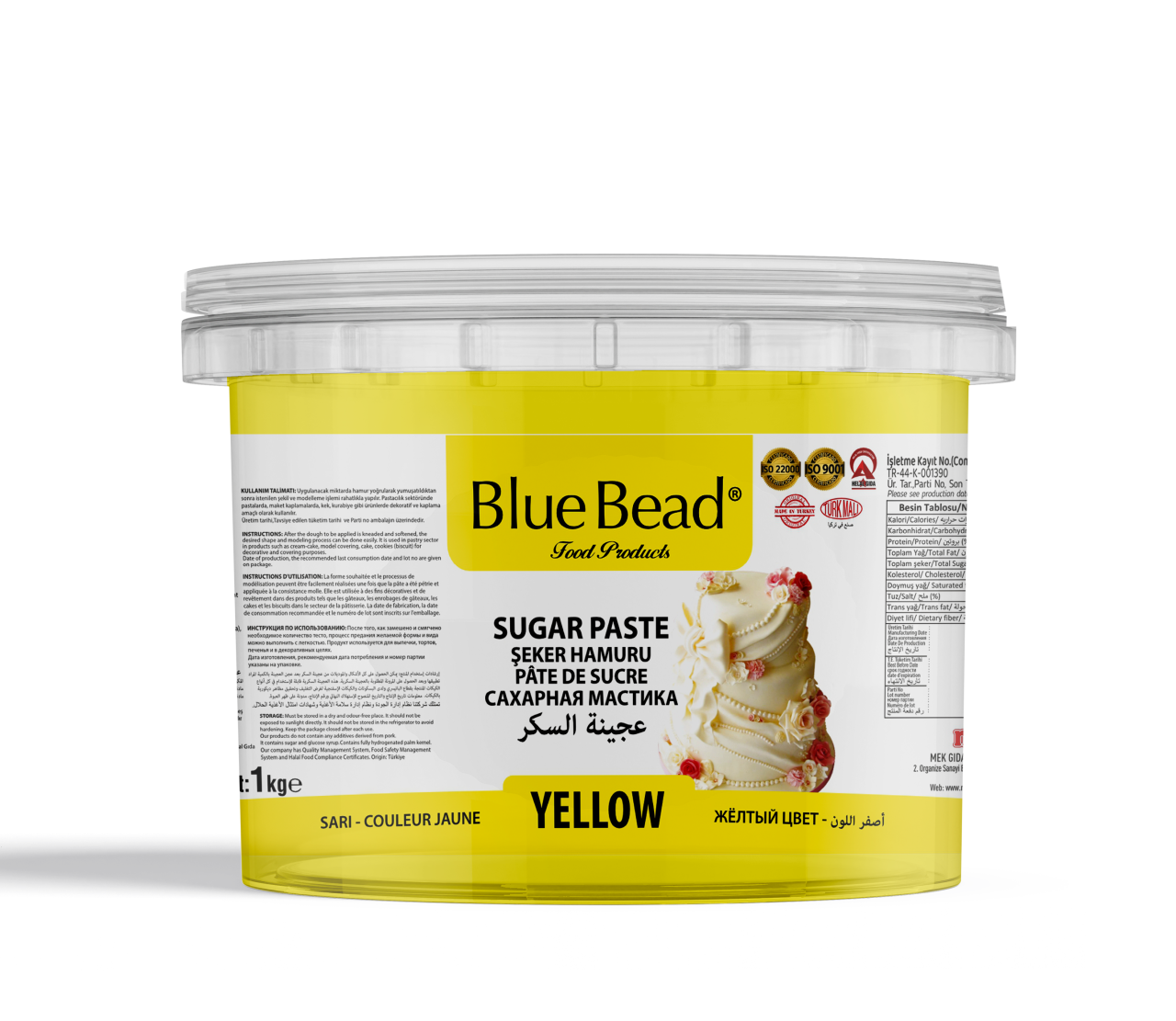 Blue Bead Şeker Hamuru Sarı 1 KG
