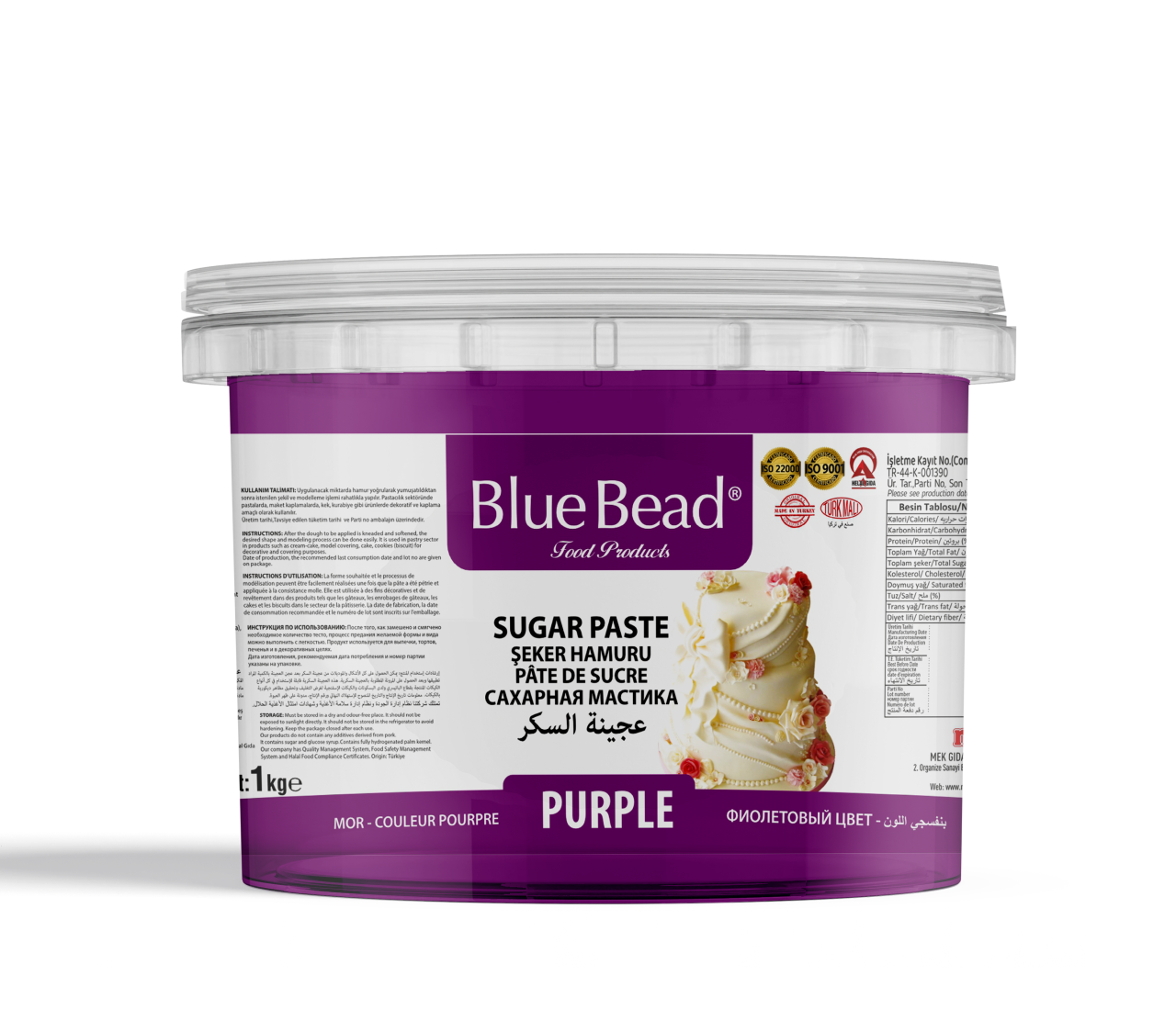 Blue Bead Şeker Hamuru Mor 1 KG