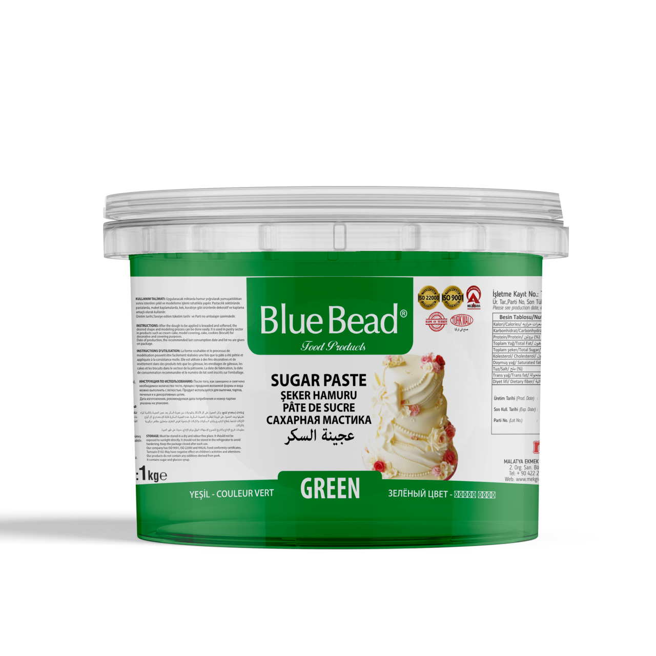 Blue Bead Şeker Hamuru Yeşil 1 KG