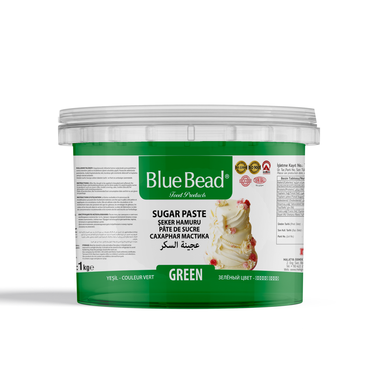 Blue Bead Şeker Hamuru Yeşil 1 KG