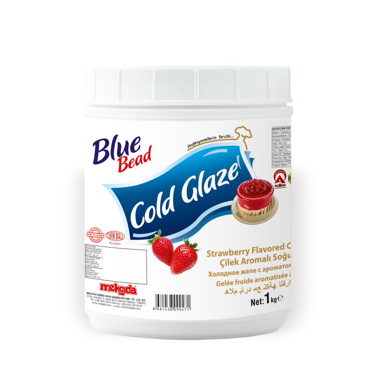 Blue Bead Soğuk Pasta Jölesi Çilekli 1 KG