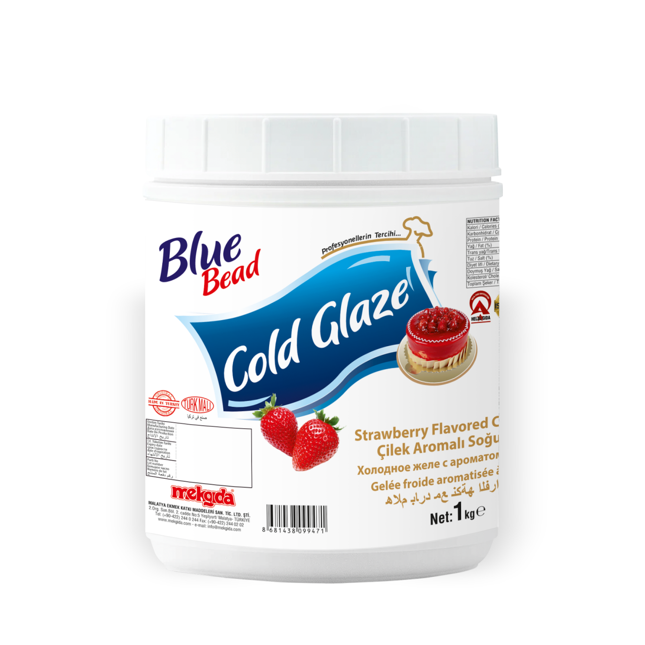 Blue Bead Çilekli Soğuk Pasta Jölesi 1 KG