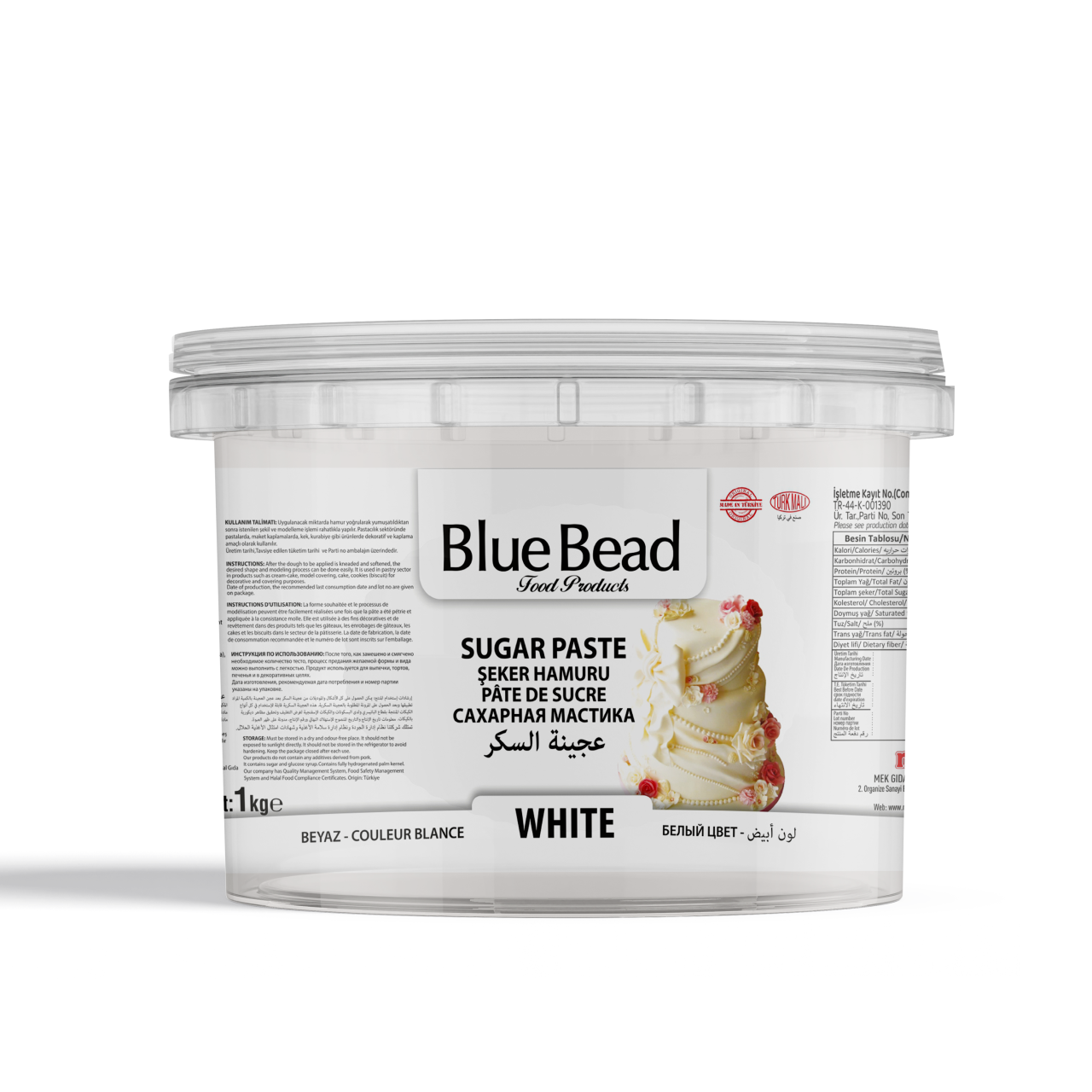 Blue Bead Şeker Hamuru Beyaz 1 KG