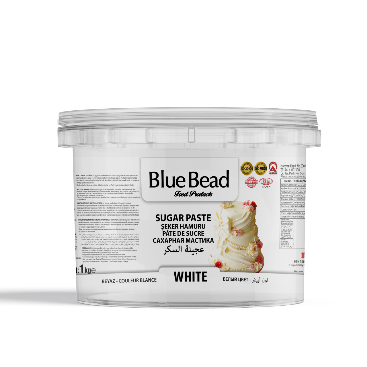 Blue Bead Şeker Hamuru Beyaz 1 KG