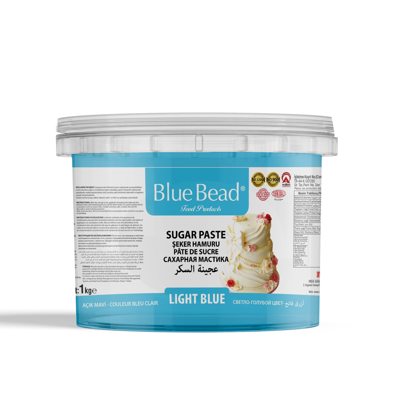 Blue Bead Şeker Hamuru Açık Mavi 1 KG