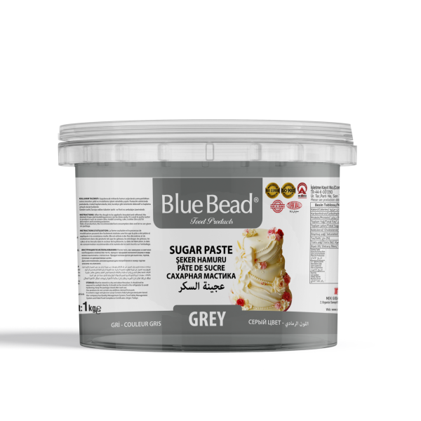Blue Bead Gri Şeker Hamuru 1 KG