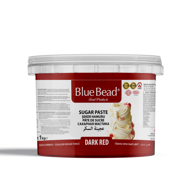 Blue Bead Koyu Kırmızı Şeker Hamuru  1 KG