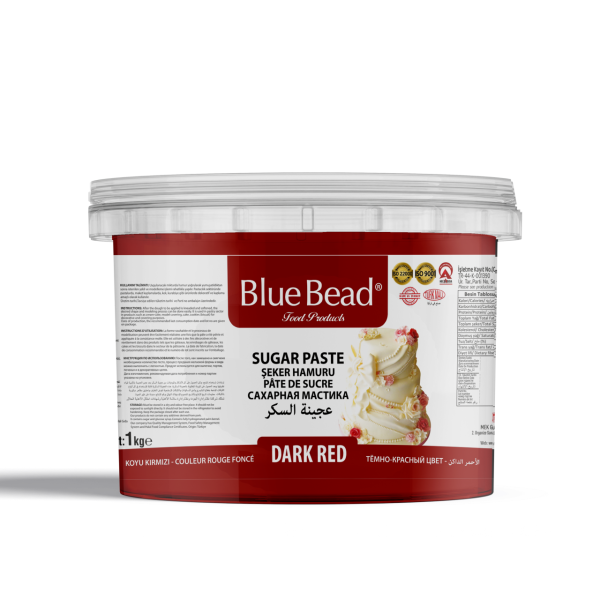 Blue Bead Koyu Kırmızı Şeker Hamuru  1 KG