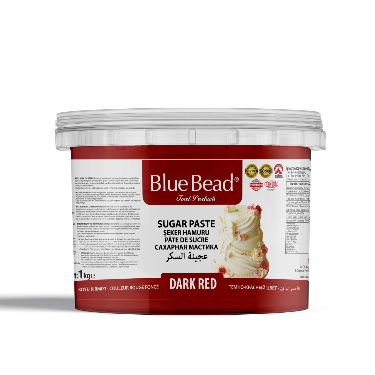 Blue Bead Şeker Hamuru Koyu Kırmızı 1 KG