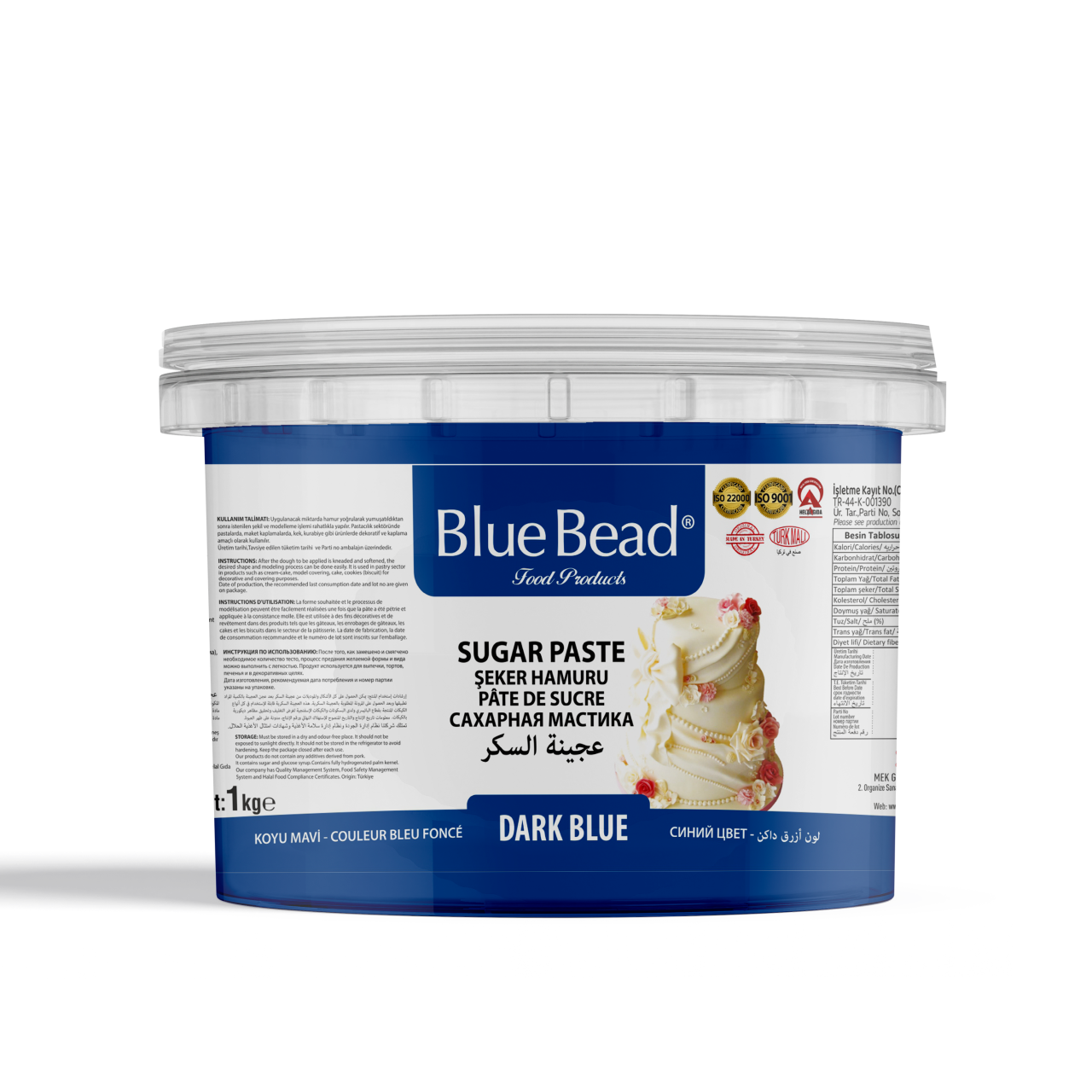 Blue Bead Şeker Hamuru Koyu Mavi 1 KG
