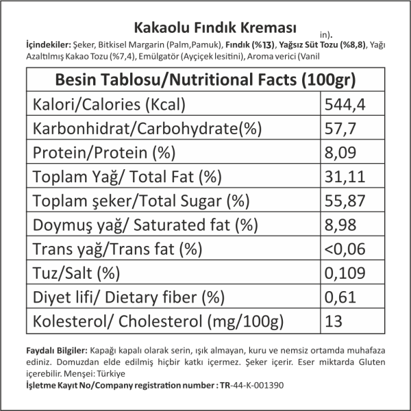 Cocomeks Kakaolu Fındık Kreması 750 GR
