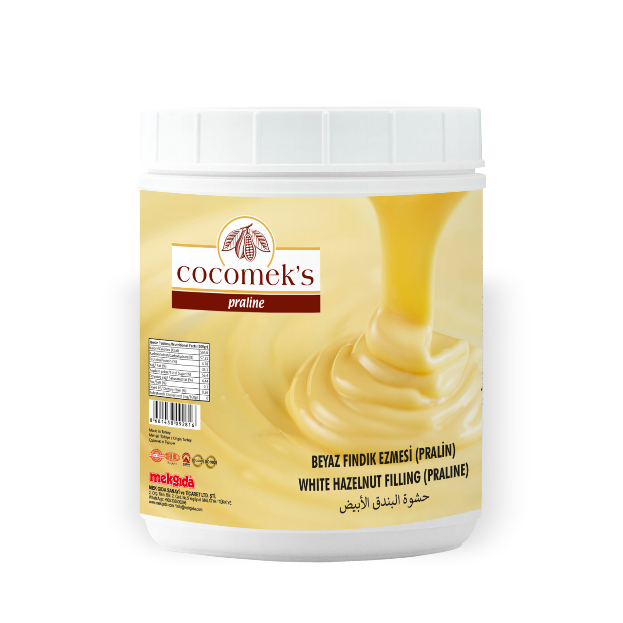 Cocomeks Beyaz Fındık Ezmesi Pralin 1 KG