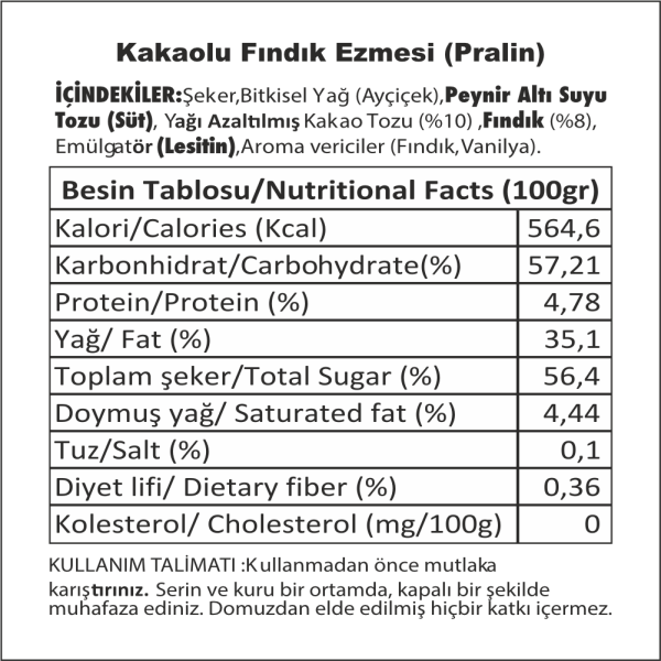 Cocomeks Kakaolu Fındık Ezmesi Pralin 1 KG