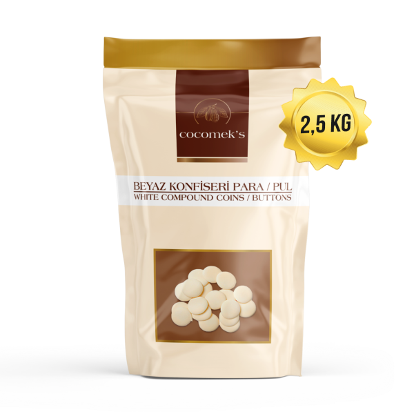 Cocomeks Beyaz Konfiseri Para Pul Çikolata 2.5 KG