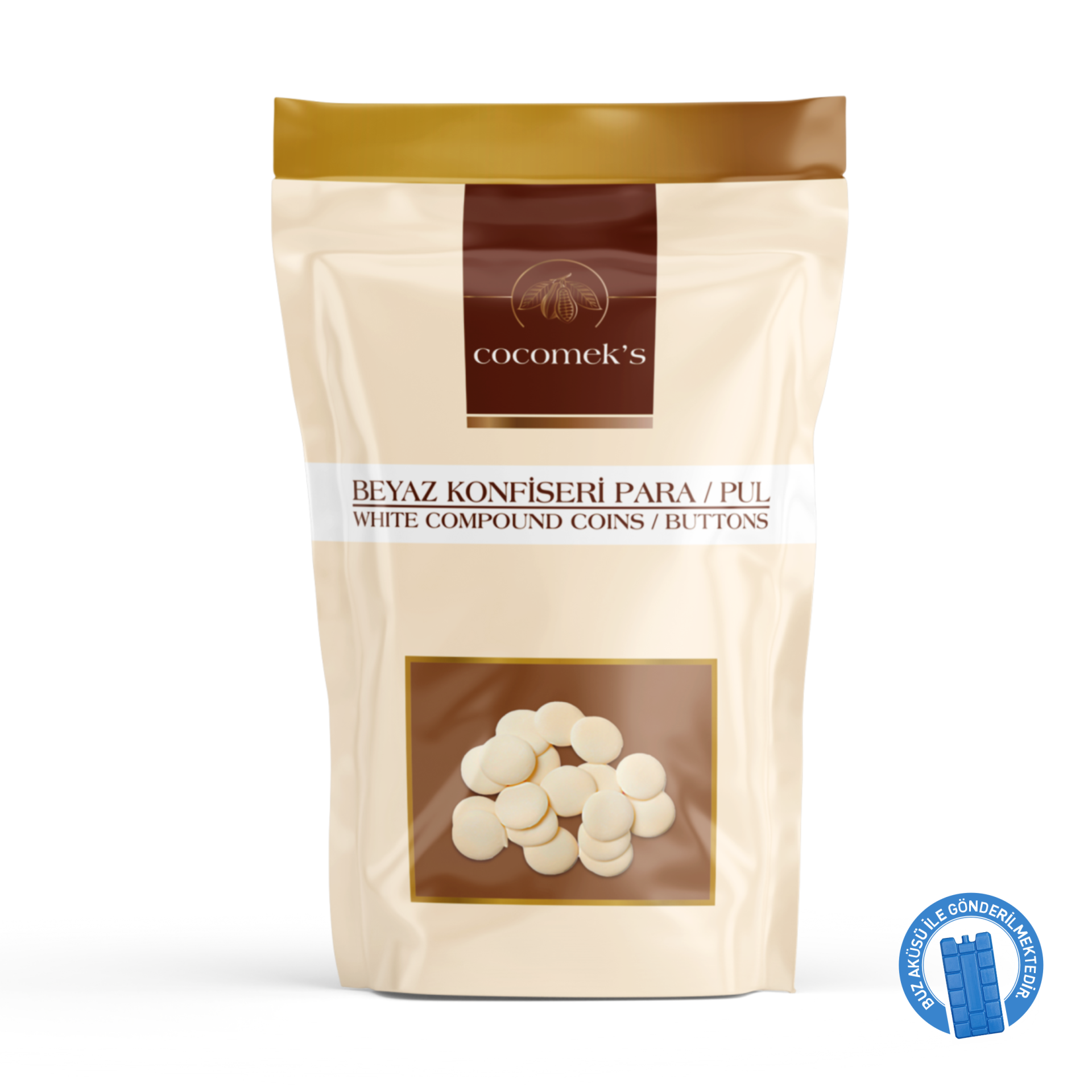 Cocomeks Beyaz Konfiseri Para Pul Çikolata 2.5 KG