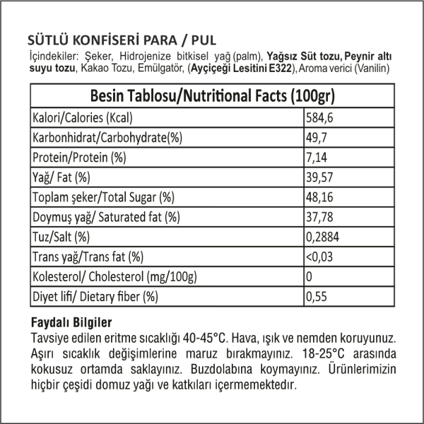 Cocomeks Sütlü Konfiseri Para Pul Çikolata 2.5 KG