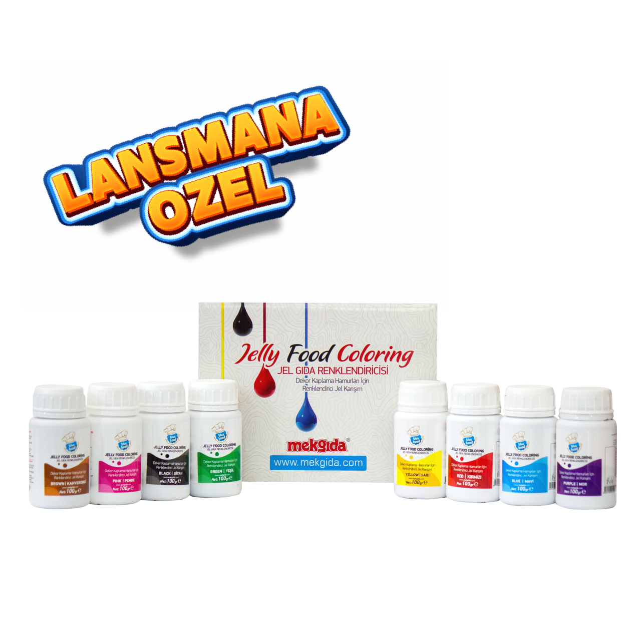 Blue Bead Jel Gıda Boyası 100 ML 8'li Set