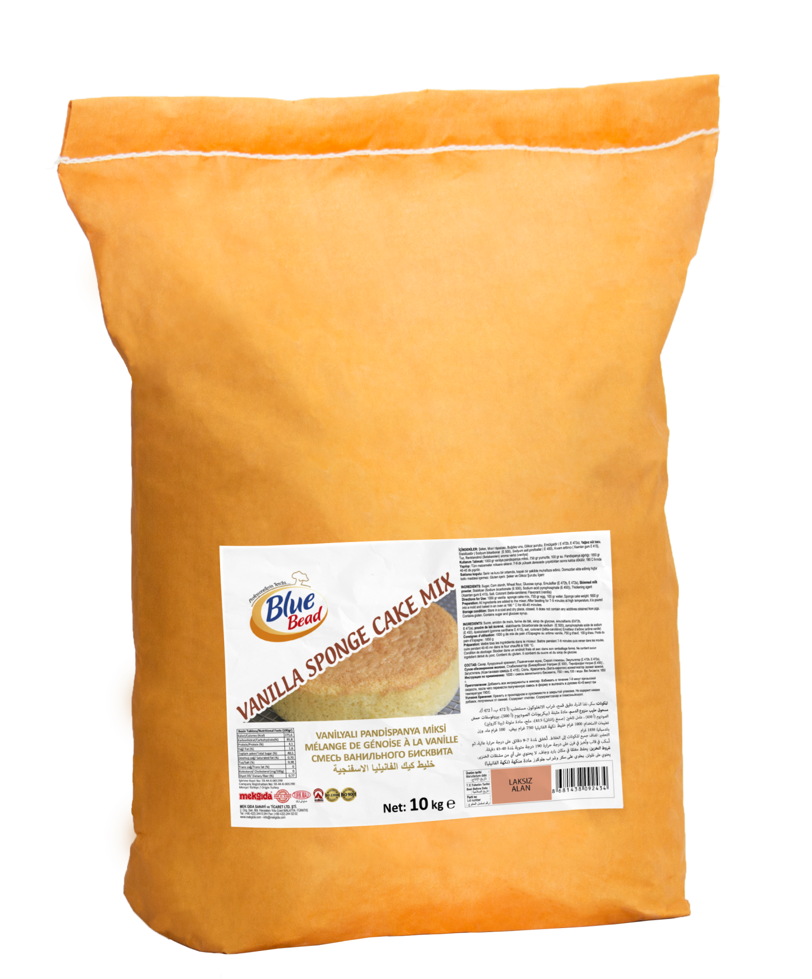 Blue Bead Vanilyalı Pandispanya Miksi 10 KG