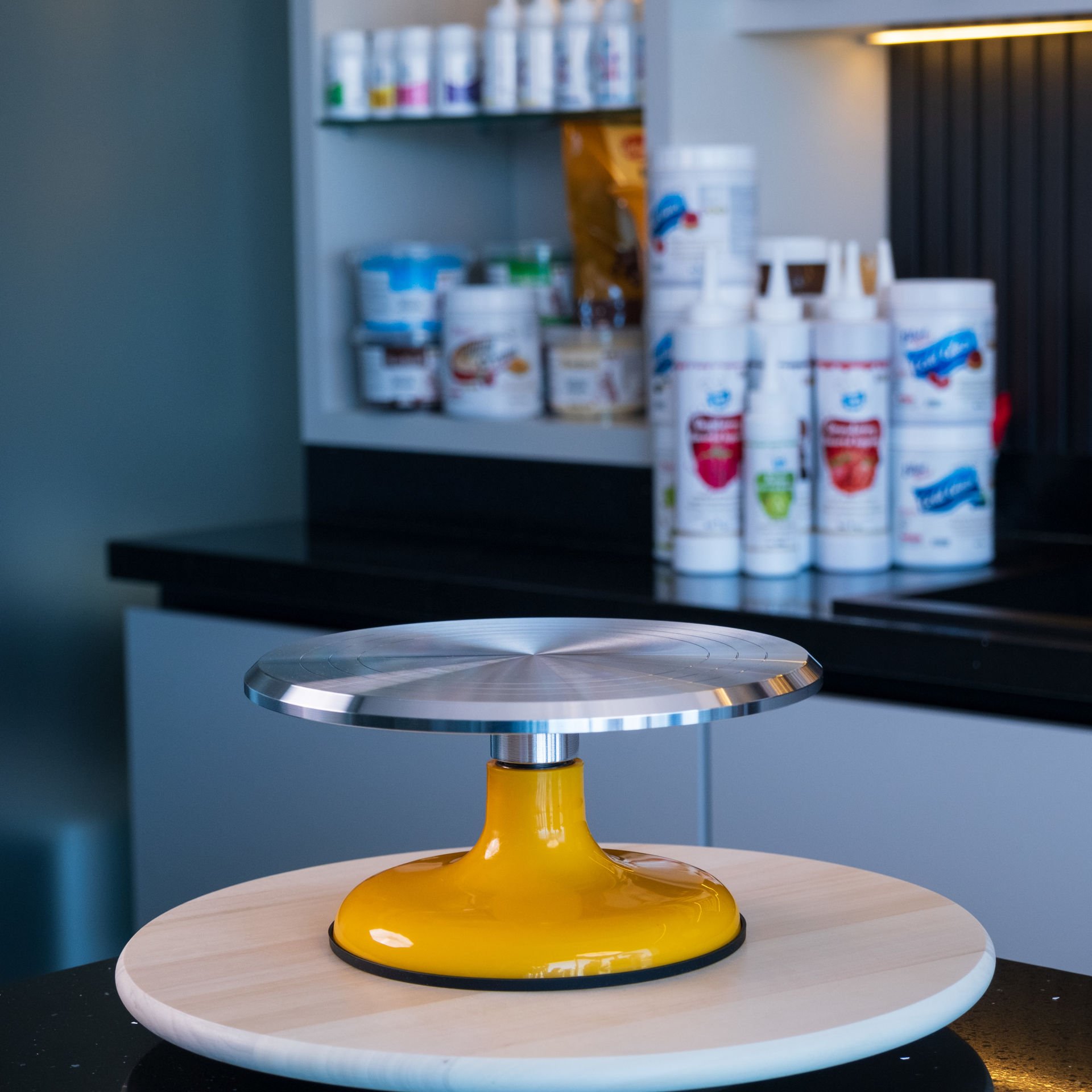 Döner Pasta Sıvama Standı Paslanmaz Metal - Sarı