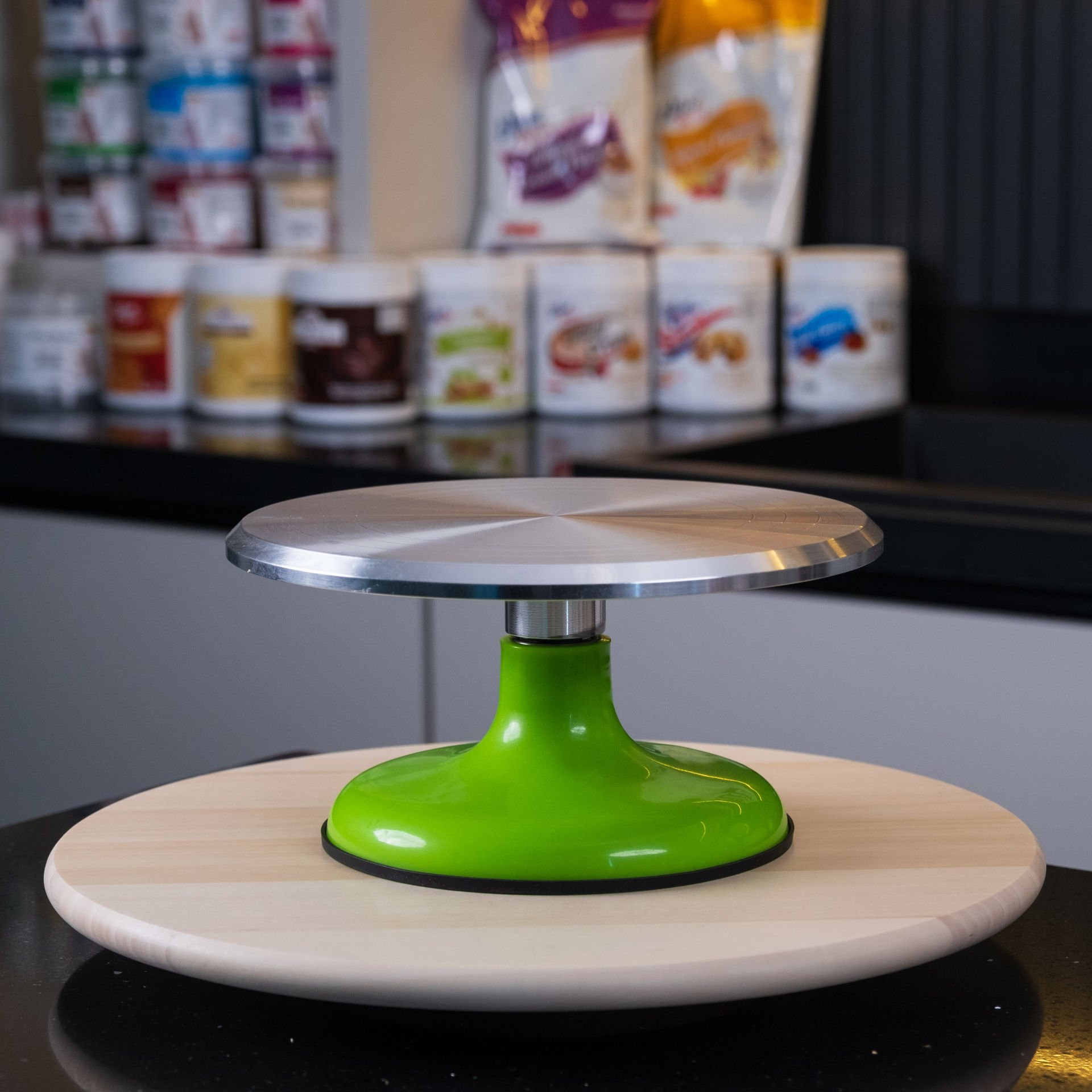 Döner Pasta Sıvama Standı Paslanmaz Metal - Yeşil