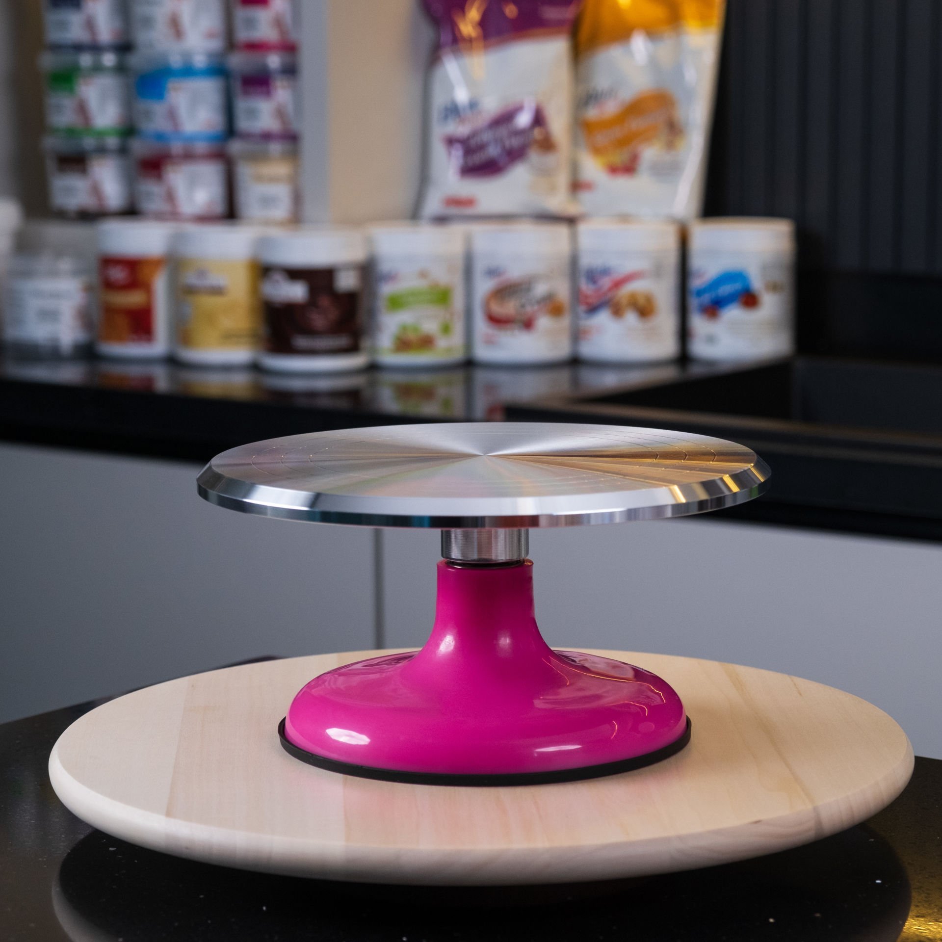 Döner Pasta Sıvama Standı Paslanmaz Metal - Fuşya