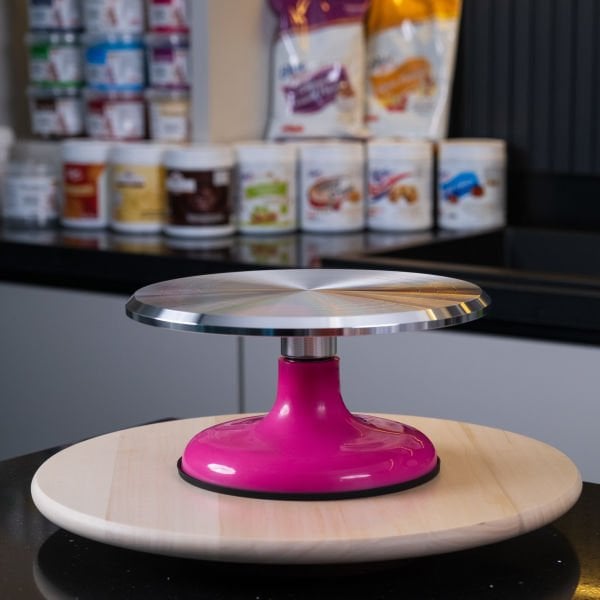 Döner Pasta Sıvama Standı Paslanmaz Metal - Fuşya