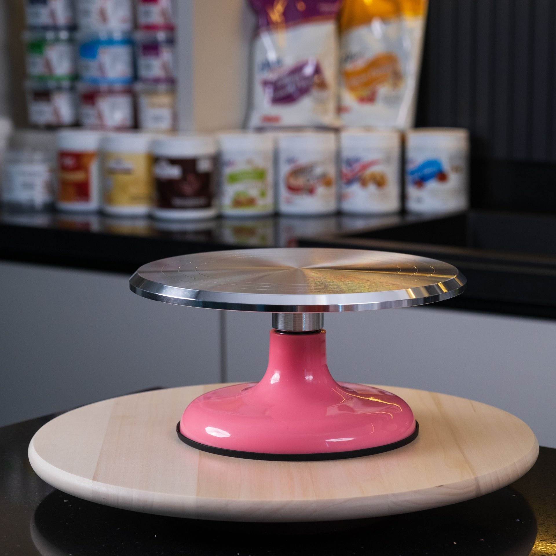 Döner Pasta Sıvama Standı Paslanmaz Metal - Pembe